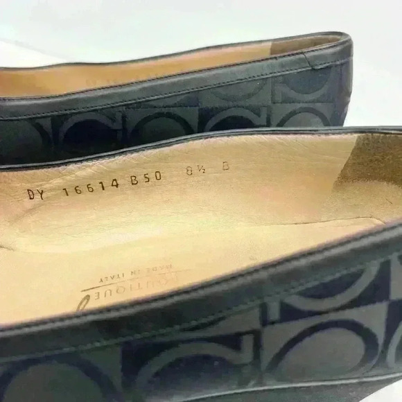 Salvatore Ferragamo women’s Boutique square toe wedges fabric size 8.5B black - Picture 12 of 13